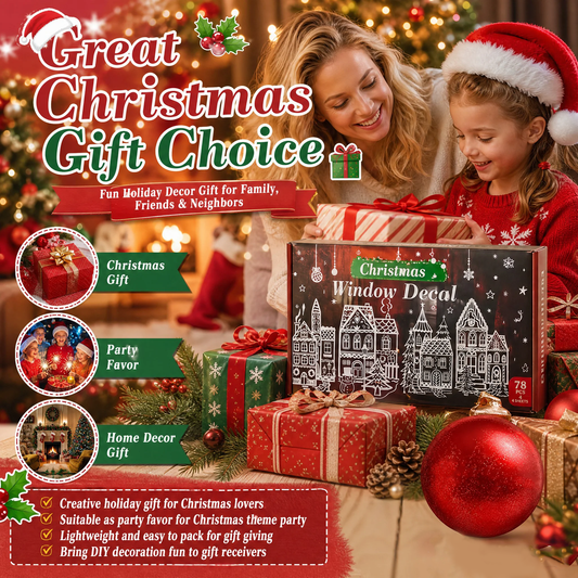 ⏳LAST DAY SALE ONLY￡6.99!🎁🎄 Christmas Village Window Sticker Set