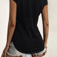 Round neck half zip panel lace short sleeve t-shirt