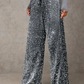 💖Christmas Great Deal 50% OFF🥰Women's Sequin Sparkle Wide Leg Pants with Elastic Waistband