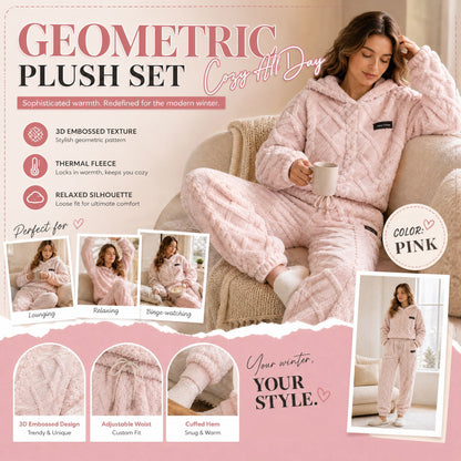 ⏳LAST DAY SALE ONLY ￡25.99!!🔥🍂 Embossed Geometric Plush Set – Timeless Comfort & Effortless Style For Every Occasion