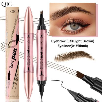 🔥Buy 2 Get 1 FREE🔥2-in-1 Waterproof Magic 4-fork Eyebrow Pen & Eyeliner