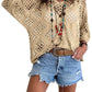 🔥💐SPRING DAY SALE - ONLY £19.99!!⚡50K+ SOLD!✨Womens Bohemian-Inspired Beige Crochet Top with V-Neck