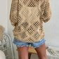 🔥💐SPRING DAY SALE - ONLY £19.99!!⚡50K+ SOLD!✨Womens Bohemian-Inspired Beige Crochet Top with V-Neck
