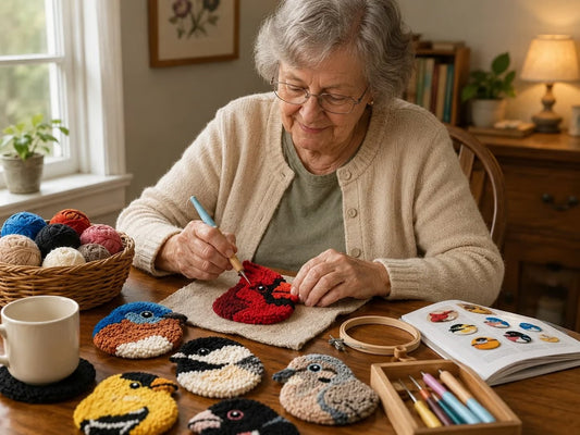 🔥LAST DAY 50% OFF - 🧵Beginner-Friendly🐦DIY Bird Coasters Punch Needle Kit