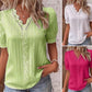 V Neck Plain Lace Elegant Shirt