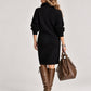 🔥 HALF PRICE 👗 Casual Knitted Stand Collar Long Dress With Pockets