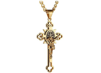 Benedict Protection Cross Power Pendant Necklace