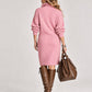 🔥 HALF PRICE 👗 Casual Knitted Stand Collar Long Dress With Pockets