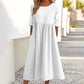 🔥Women's Casual Crew Neck Pocket Smocked Cotton Dress