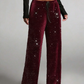 💖Christmas Great Deal 50% OFF🥰Women's Sequin Sparkle Wide Leg Pants with Elastic Waistband