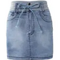 Contrast Binding Ripped Drawstring Denim Skorts