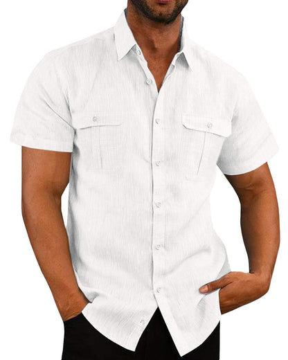 Stretch Shirt  Short Sleeve Shirt with Pockets