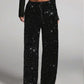 💖Christmas Great Deal 50% OFF🥰Women's Sequin Sparkle Wide Leg Pants with Elastic Waistband