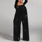 🎄LAST DAY SALE 50% OFF🥰Women's Sequin Sparkle Wide Leg Pants with Elastic Waistband 3