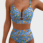 2026 NEW 👙V-NECK PRINTED HIGH-WAISTED TWO-PIECE SWIMSUIT