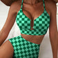 2026 NEW 👙V-NECK PRINTED HIGH-WAISTED TWO-PIECE SWIMSUIT