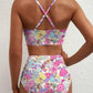 2026 NEW 👙V-NECK PRINTED HIGH-WAISTED TWO-PIECE SWIMSUIT