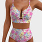 2026 NEW 👙V-NECK PRINTED HIGH-WAISTED TWO-PIECE SWIMSUIT
