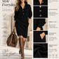 🔥 HALF PRICE 👗 Casual Knitted Stand Collar Long Dress With Pockets
