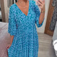 🔥Vacation Casual Print V-Neck Waist Wrap Long Dress - FREE SHIPPING