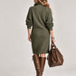 🔥 HALF PRICE 👗 Casual Knitted Stand Collar Long Dress With Pockets