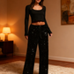 🎄LAST DAY SALE 50% OFF🥰Women's Sequin Sparkle Wide Leg Pants with Elastic Waistband 3