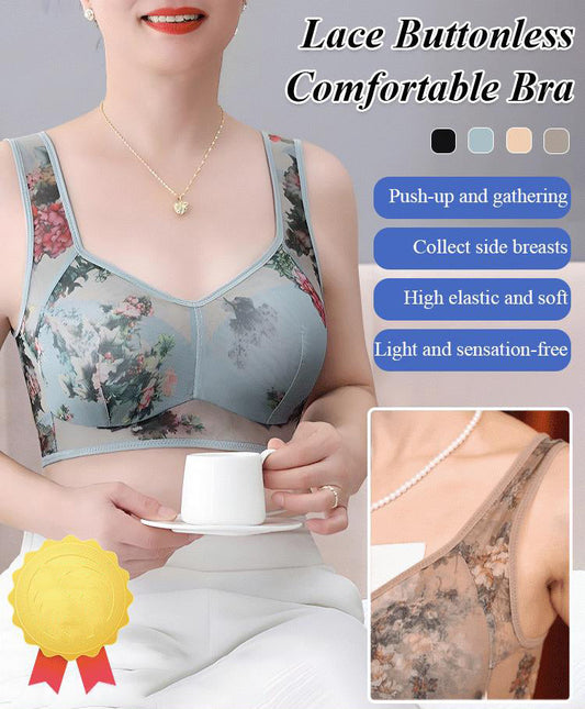 🔥2024 New🔥 Lace Buttonless Comfortable Bra