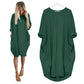🎉Hot sale💝 Women Casual Loose Pocket Long Sleeves Dress