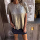 Hot Stamping Round Neck Short Sleeve T-shirt for Women