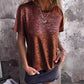 Hot Stamping Round Neck Short Sleeve T-shirt for Women