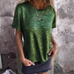 Hot Stamping Round Neck Short Sleeve T-shirt for Women