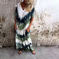 Casual Loose Printed V-Neck Long Dress
