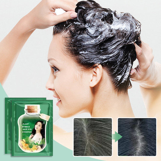 10 PCS Plant Bubble Hair Dye Shampoo