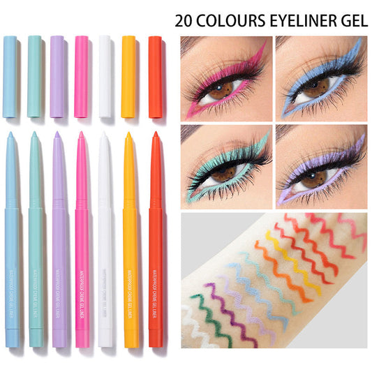 20 PCS Multi-Color Waterproof Long-Lasting Eyeliner Pencil Set