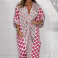 ✨NEW IN✨Women's Print V Neck Loose-Fit twist front Dress
