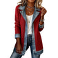 ⌛LAST DAY SALE ONLY ￡16.99!!🔥Women’s Elegant Denim Spliced Ribbed Knit Coat
