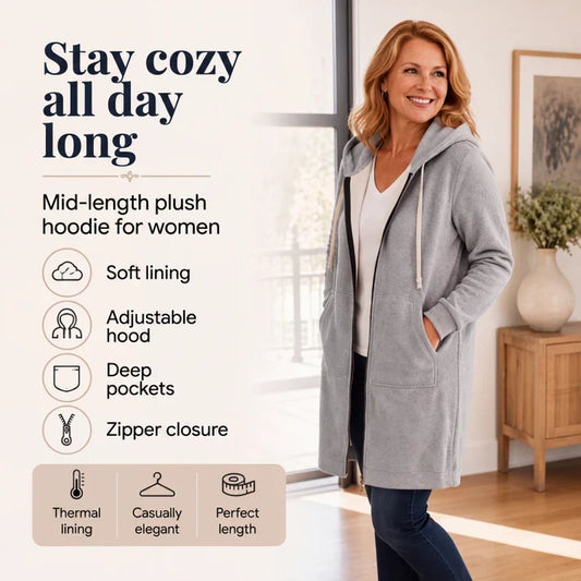 🔥 This Week’s Special – £11.99! 🧥 Women’s Casual Zip-Up Fleece Hoodie