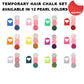 ✨ 50% OFF Early Xmas Sale | Temporary Hair Chalk Set (12 Wash-Out Colours) | Bleach-Free & Non-Staining | UK Family Approved 🌈