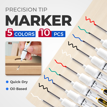 🖊️ 50% OFF! Precision Tip Quick-Dry Oil-Based Marker Pens – 10 Pcs, 5 Colours