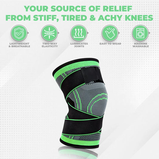 🛡️Winter Must-Have Adjustable Knee Compression Sleeve, Knee Support Brace with Side Stabilizers🎗️
