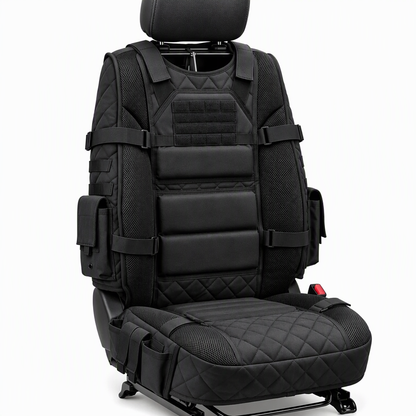 Tactical Car Seat Cover with Storage Pockets