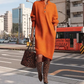 Women’s Button-Up Ribbed Knit Dress with Lapel Collar