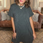 Ribbed Round Neck Pocket Dress