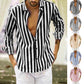Men's Cotton Linen Striped Button Shirt